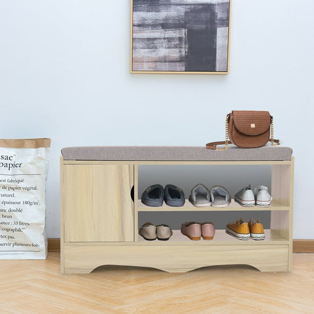 Details about / 2Tier Shoe Storage Rack Bench Shelf Soft Seat Stool Organizer Entryway Furniture